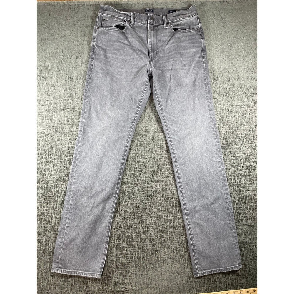 J.Crew Flex Straight Leg Jeans Mens 32x32 Gray Denim Pants Classic Fit